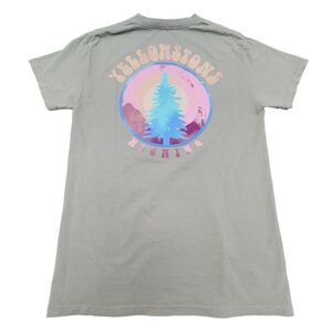 Bowery Yellowstone Graphic Short Sleeve Beige T-shirt Men's Size S 100% Cotton